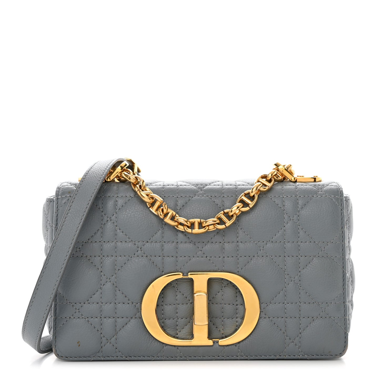 Calfskin Cannage Small Caro Bag Grey
