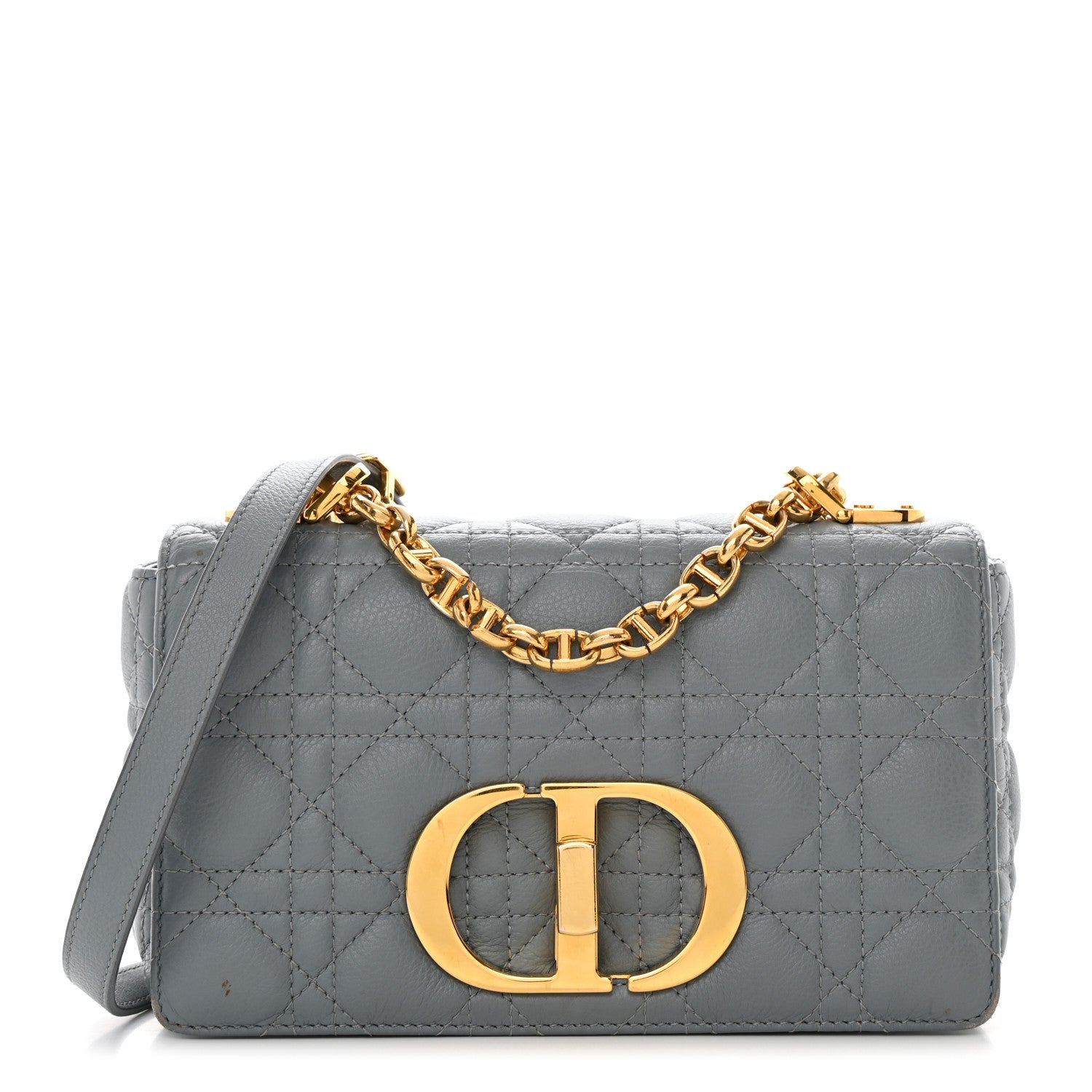 Christian Dior Calfskin Cannage Small Caro Bag Grey 1 of 16