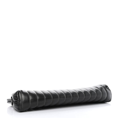 Chanel Lambskin Vertical Quilted Mademoiselle Clutch Black 4 of 7