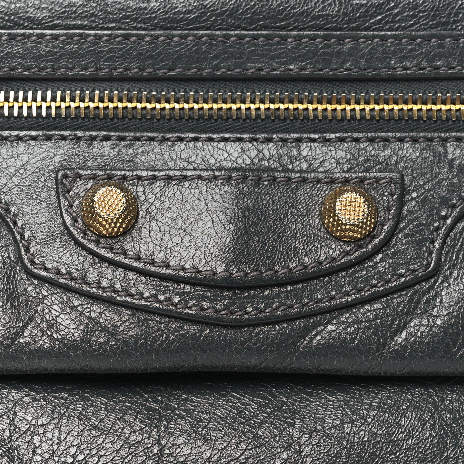 Balenciaga Agneau Giant 12 Gold Hardware Envelope Strap Clutch Gris Fossile 9 of 13