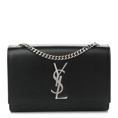 Saint Laurent Grain De Poudre Small Monogram Kate Satchel Black 1 of 8