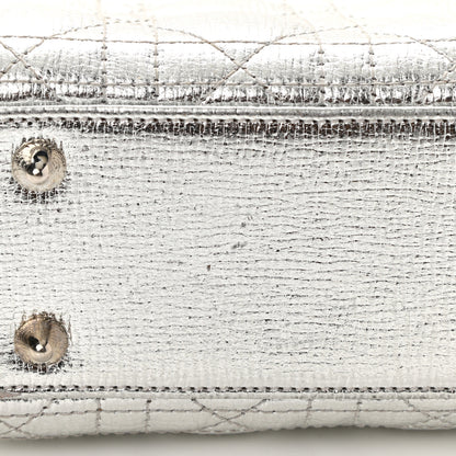 Christian Dior Metallic Grained Calfskin Cannage Small Lucky Badges My Lady Dior Silver 10 of 13