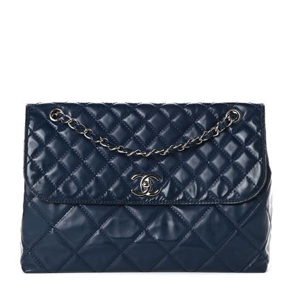 Chanel Vinyl Quilted In the Business Flap Bag Navy Blue 1 of 10