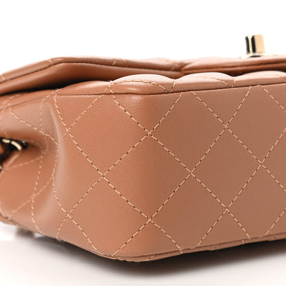 Chanel Lambskin Quilted Mini Rectangular Flap Brown 9 of 11
