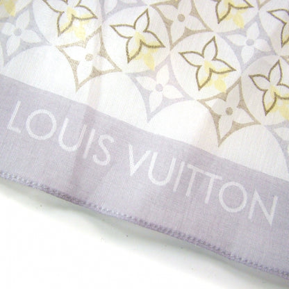 Louis Vuitton Cotton Monogram Fleur Scarf Gray 5 of 5