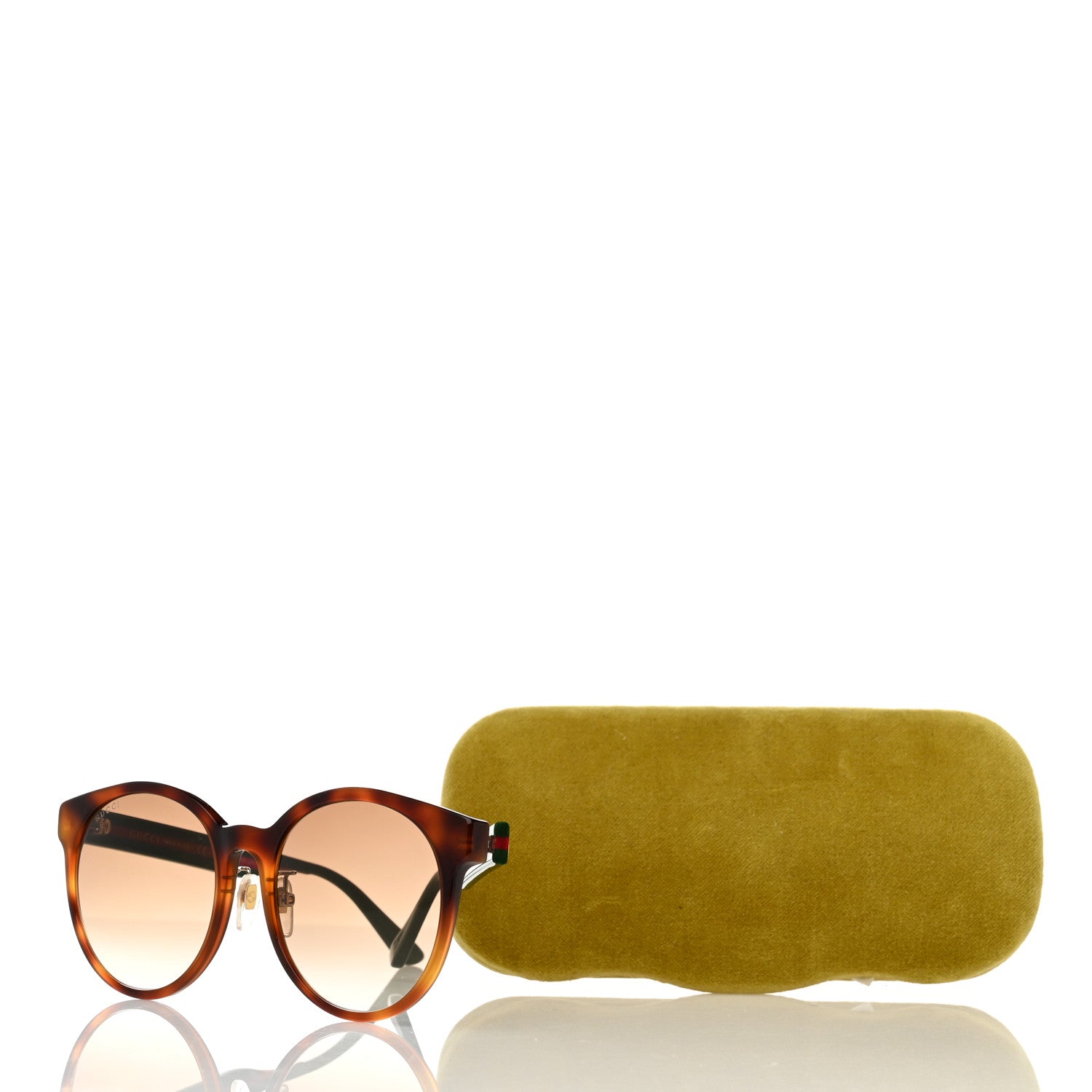 Gucci Round Eye GG Web Sunglasses GG0416SK Tortoise 8 of 8