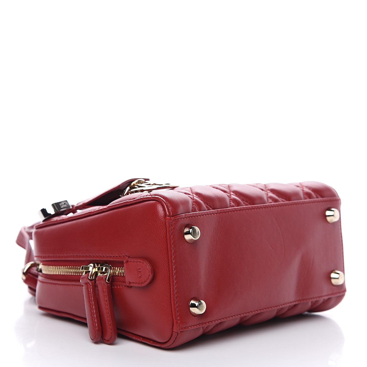 Christian Dior Lambskin Cannage Lily Tote Dark Red 3 of 9