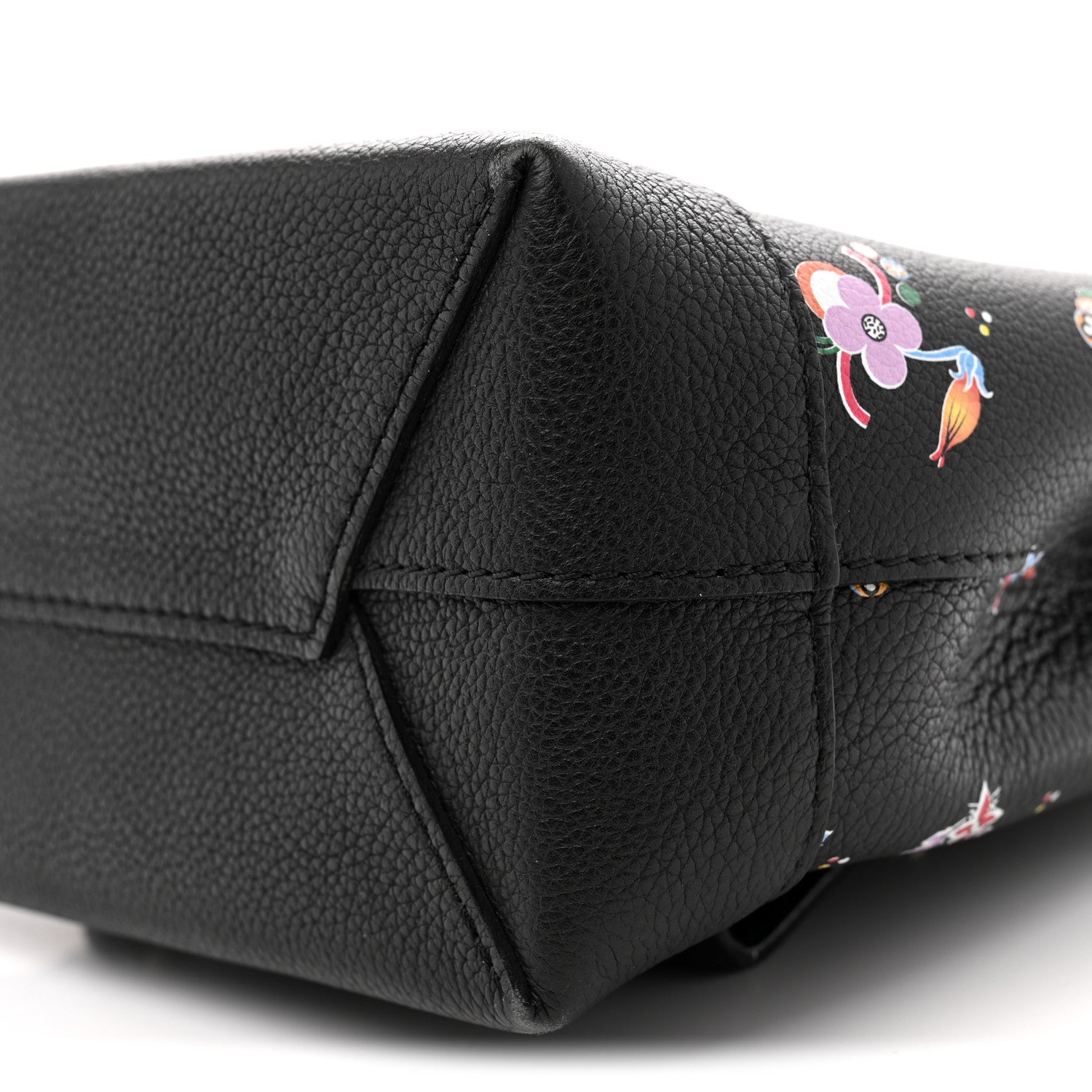 Louis Vuitton Calfskin Flower Lockme Mini Backpack Black Multicolor 19 of 23
