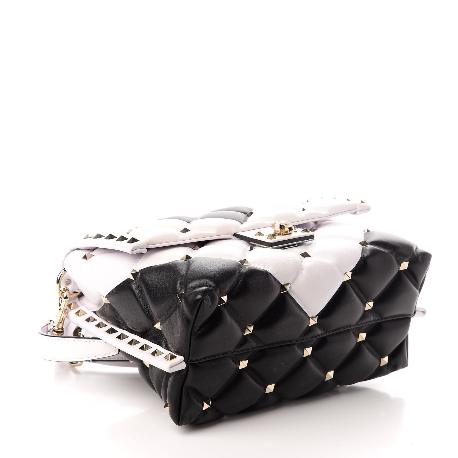 Valentino Garavani Nappa Medium Candystud Top Handle Bag White Black 4 of 9
