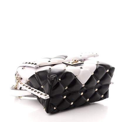 Valentino Garavani Nappa Medium Candystud Top Handle Bag White Black 4 of 9