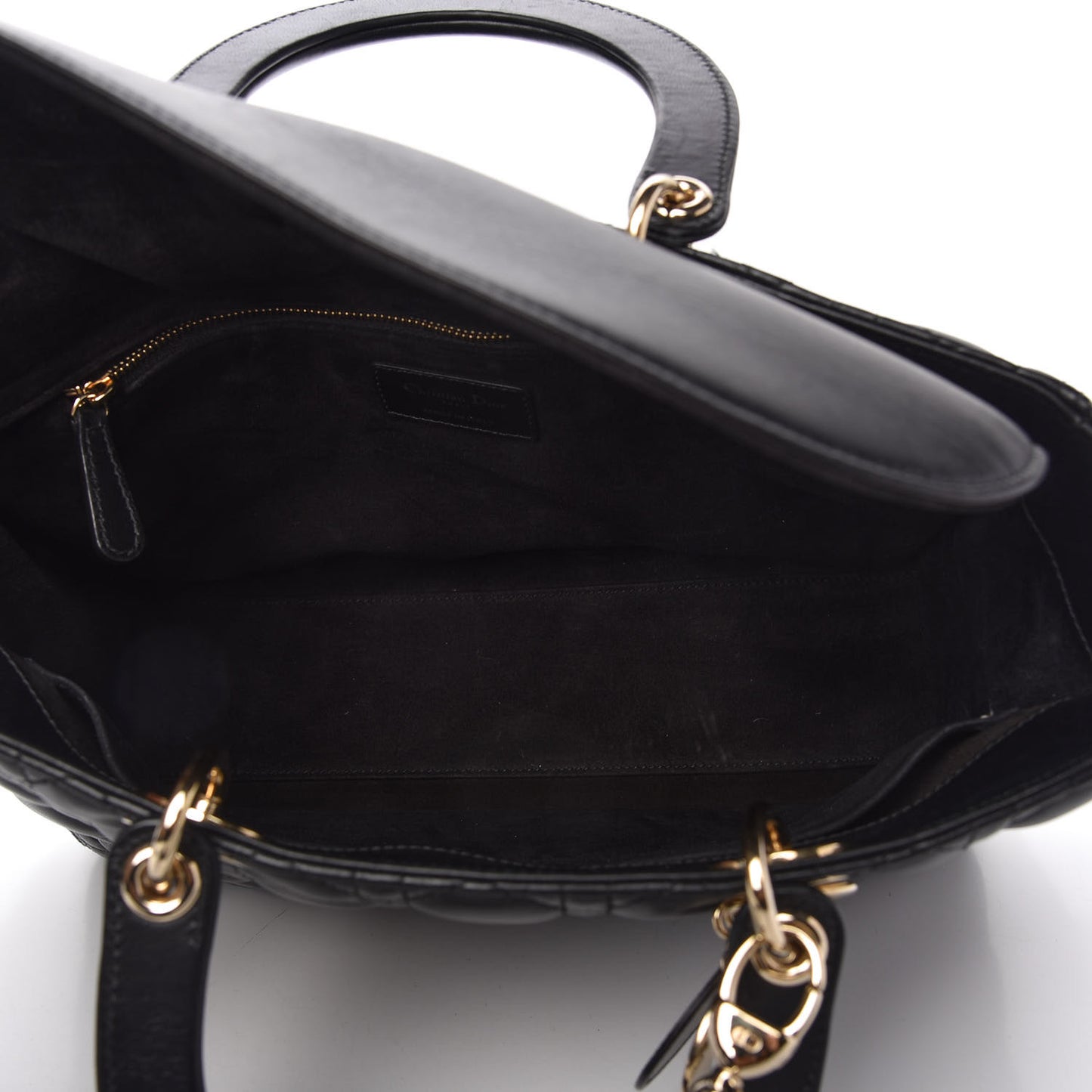 Lambskin Cannage Large Lady Dior Black