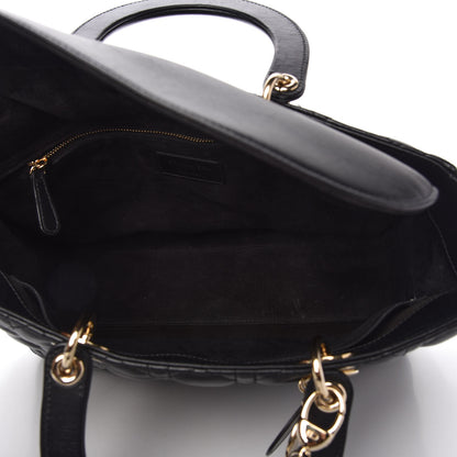 Christian Dior Lambskin Cannage Large Lady Dior Black 5 of 10