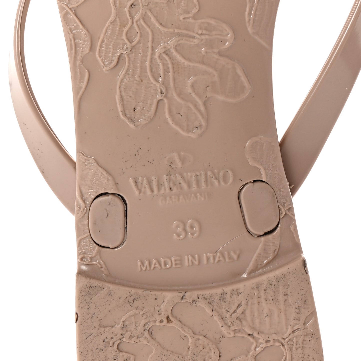 PVC Jelly Rockstud Bow Thong Sandals 39 Poudre