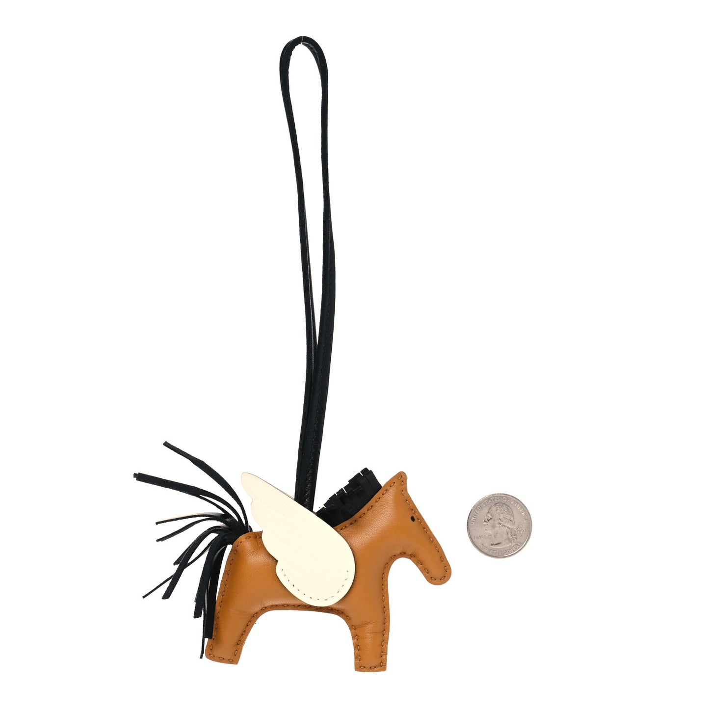 Milo Lambskin Grigri Rodeo Pegase Horse Bag Charm PM Sesame Black Nata