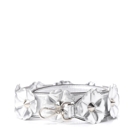 Fendi Vitello Catalan Mirror Flowerland Studded Strap You Silver 1 of 4