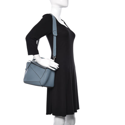 Loewe Calfskin Medium Puzzle Bag Stone Blue 3 of 10