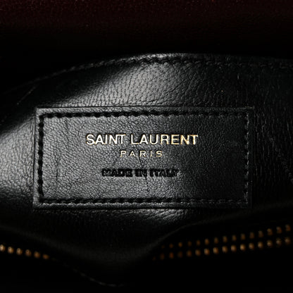 Saint Laurent Sheepskin Matelasse Chevron Monogram Medium College Bag Rouge Legion 8 of 12