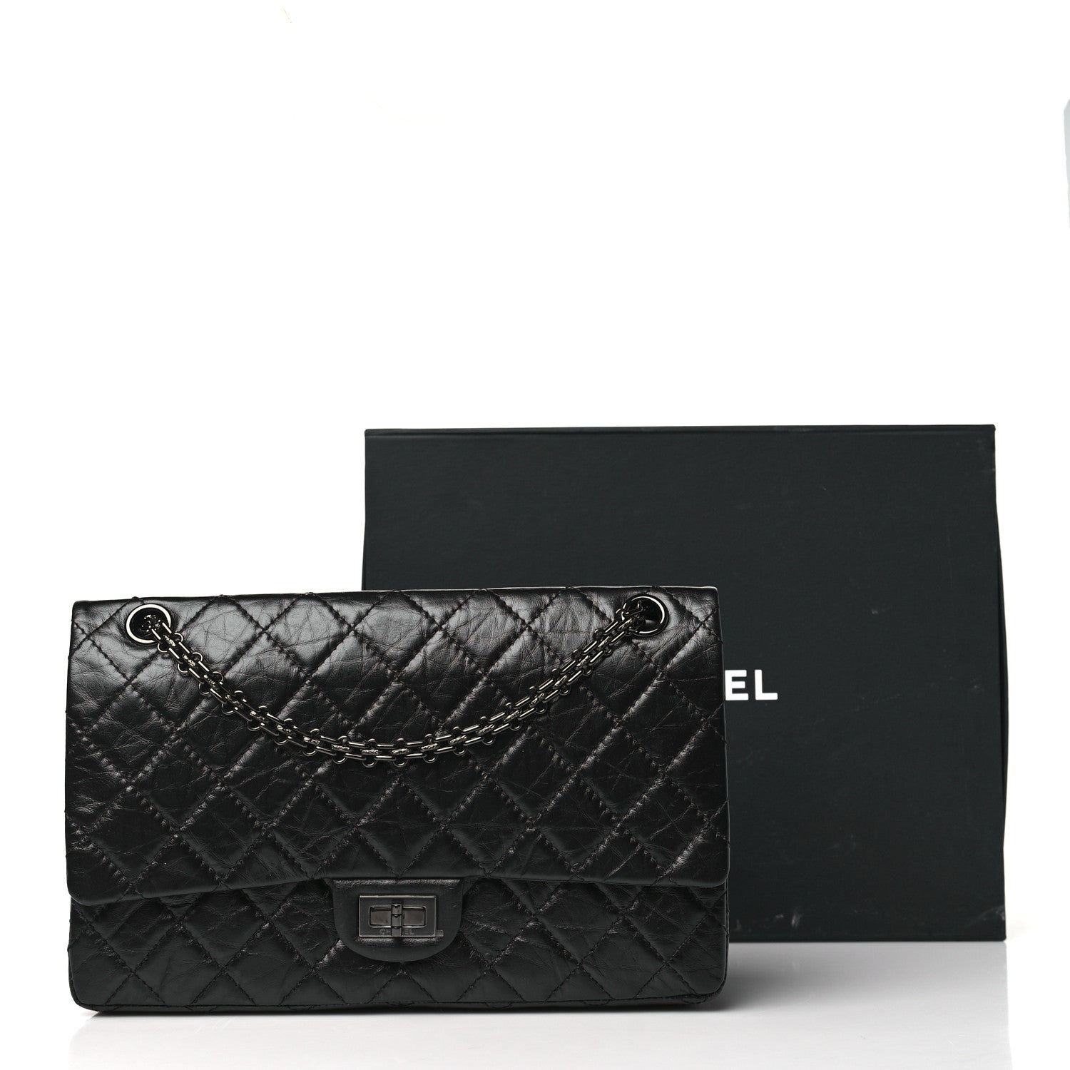 Chanel Aged Calfskin Quilted 2.55 Reissue 226 Flap So Black 11 of 11
