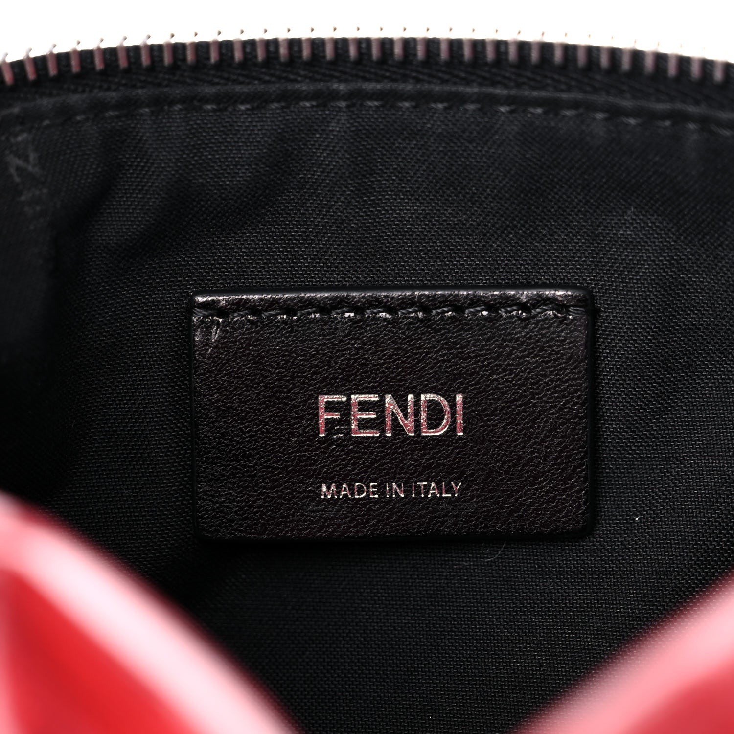 Fendi Glazed Fabric Vitello Century FF 1974 Stamp Patch Pocket Belt Bag Rosso 6 of 12