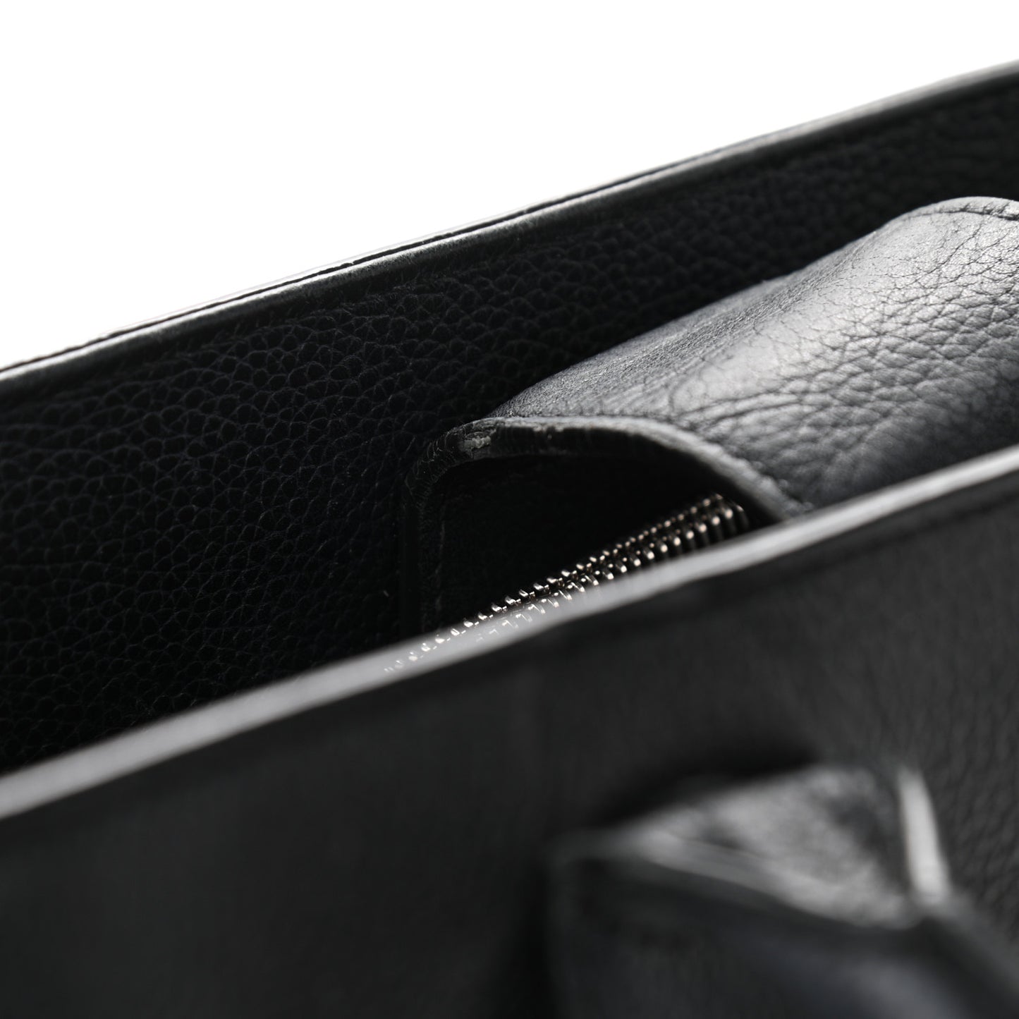 Grained Calfskin Small Neo Executive Shopper Tote Black