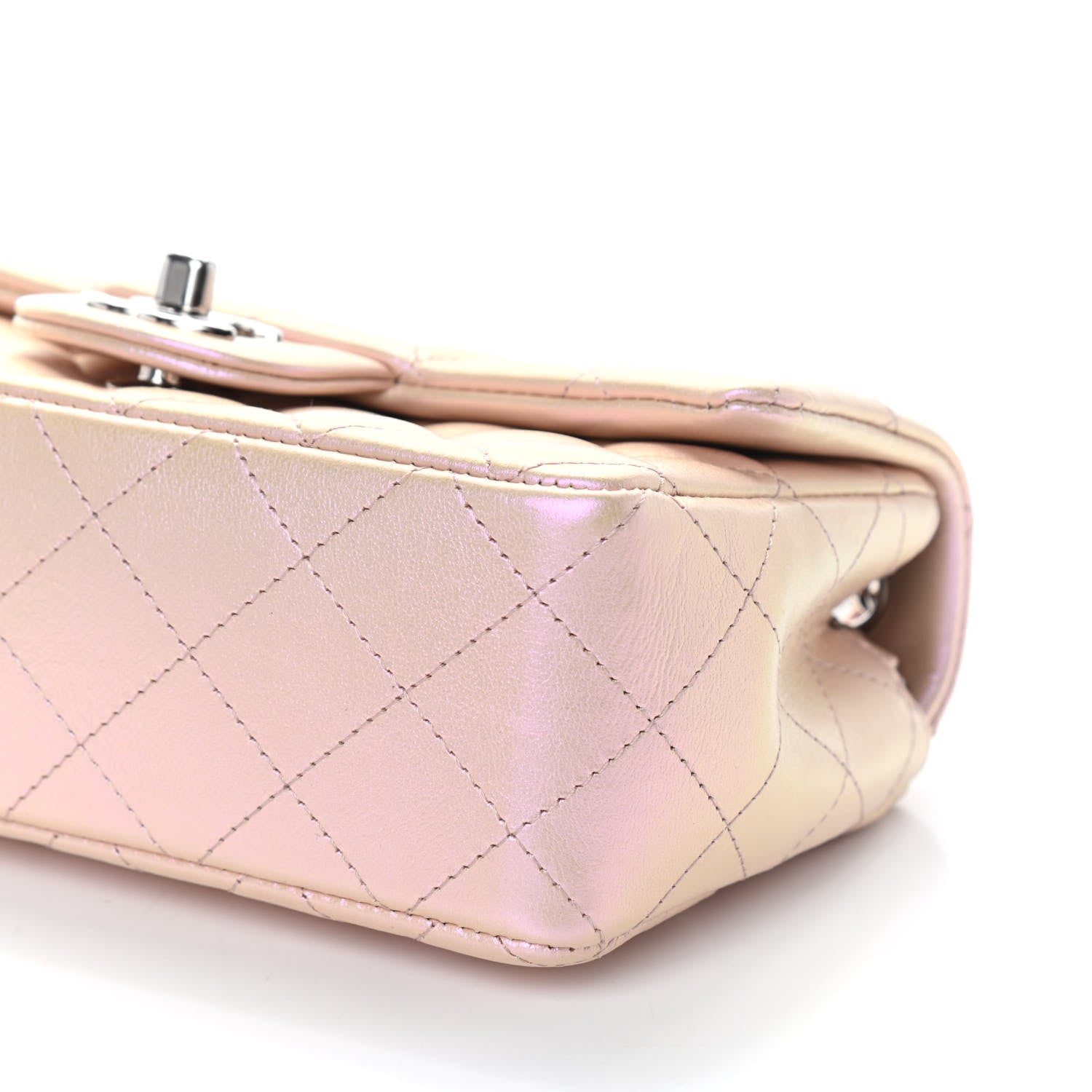 Chanel Iridescent Calfskin Quilted Mini Rectangular Flap Pink 8 of 10