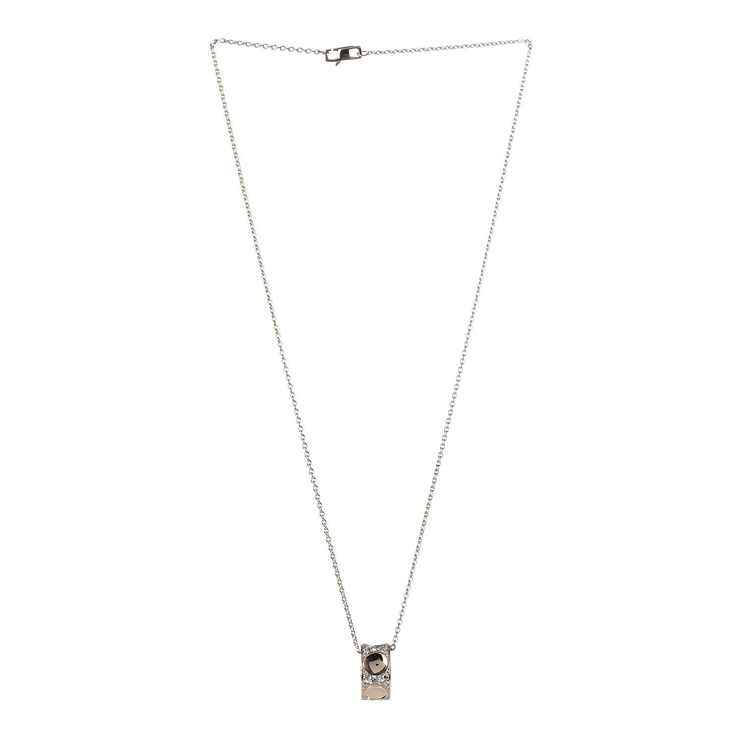 18K Yellow Gold Diamond Empreinte Pendant Necklace