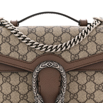 Gucci GG Supreme Monogram Textured Dollar Calfskin Top Handle Dionysus Shoulder Bag Beige Ebony New Acero 8 of 11