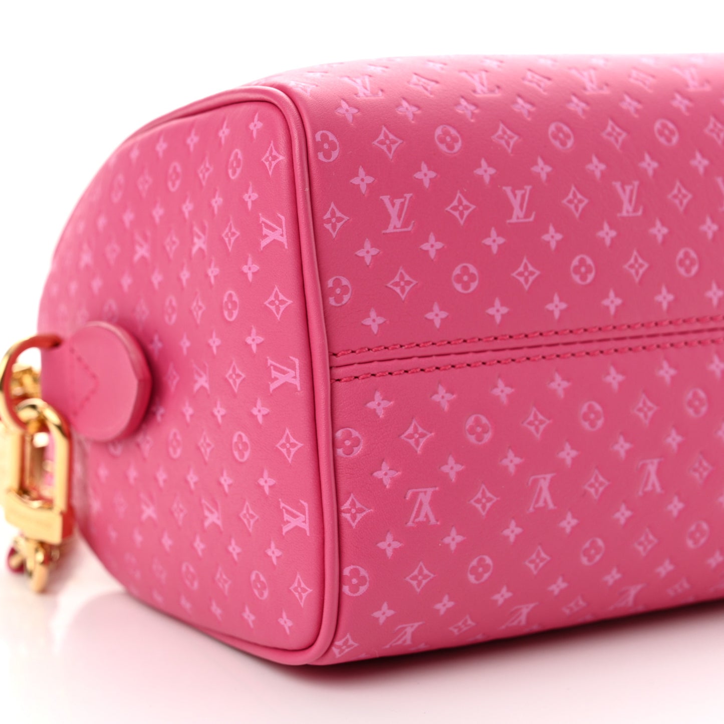 Calfskin Nanogram Embossed Speedy Bandouliere 20 Rose