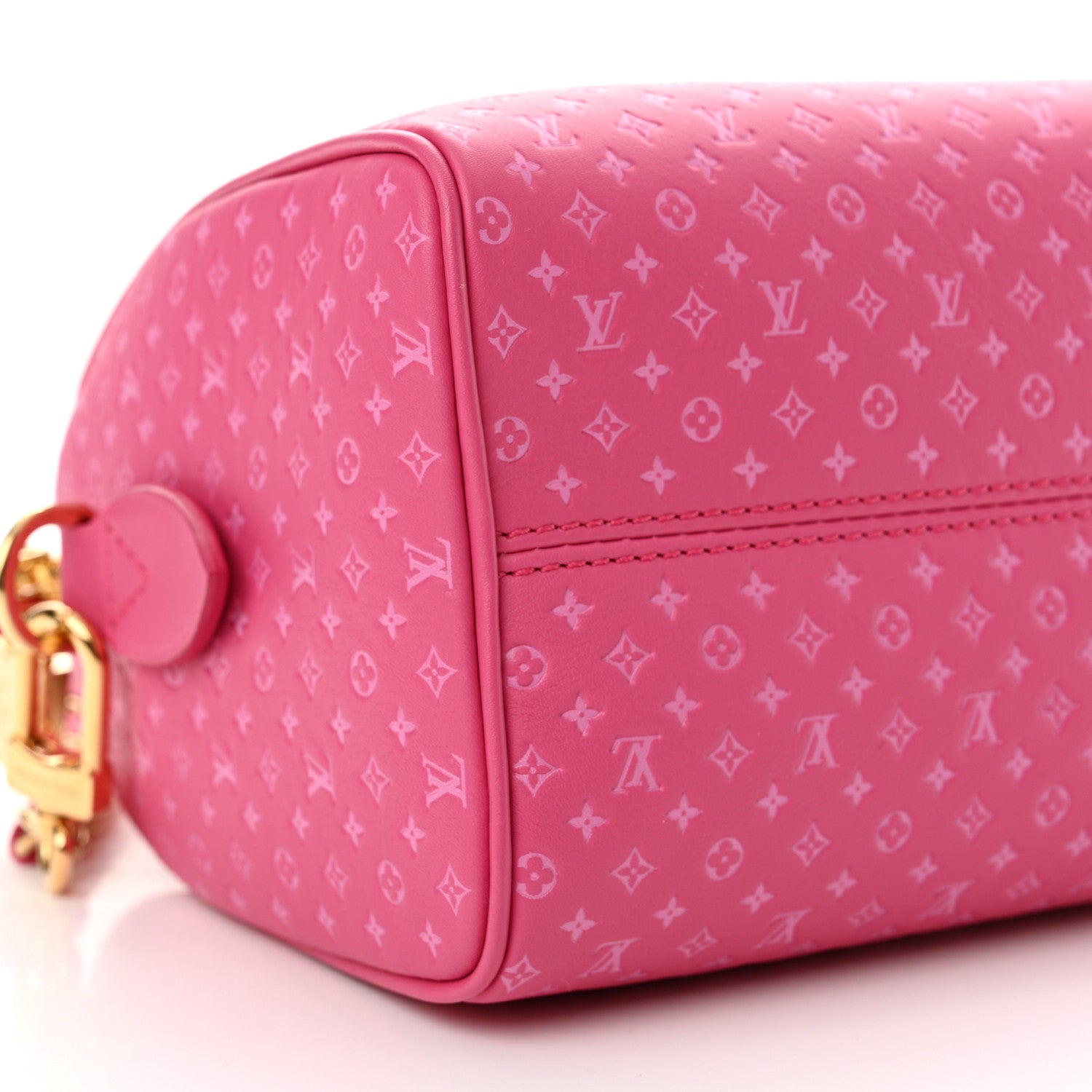 Louis Vuitton Calfskin Nanogram Embossed Speedy Bandouliere 20 Rose 8 of 10