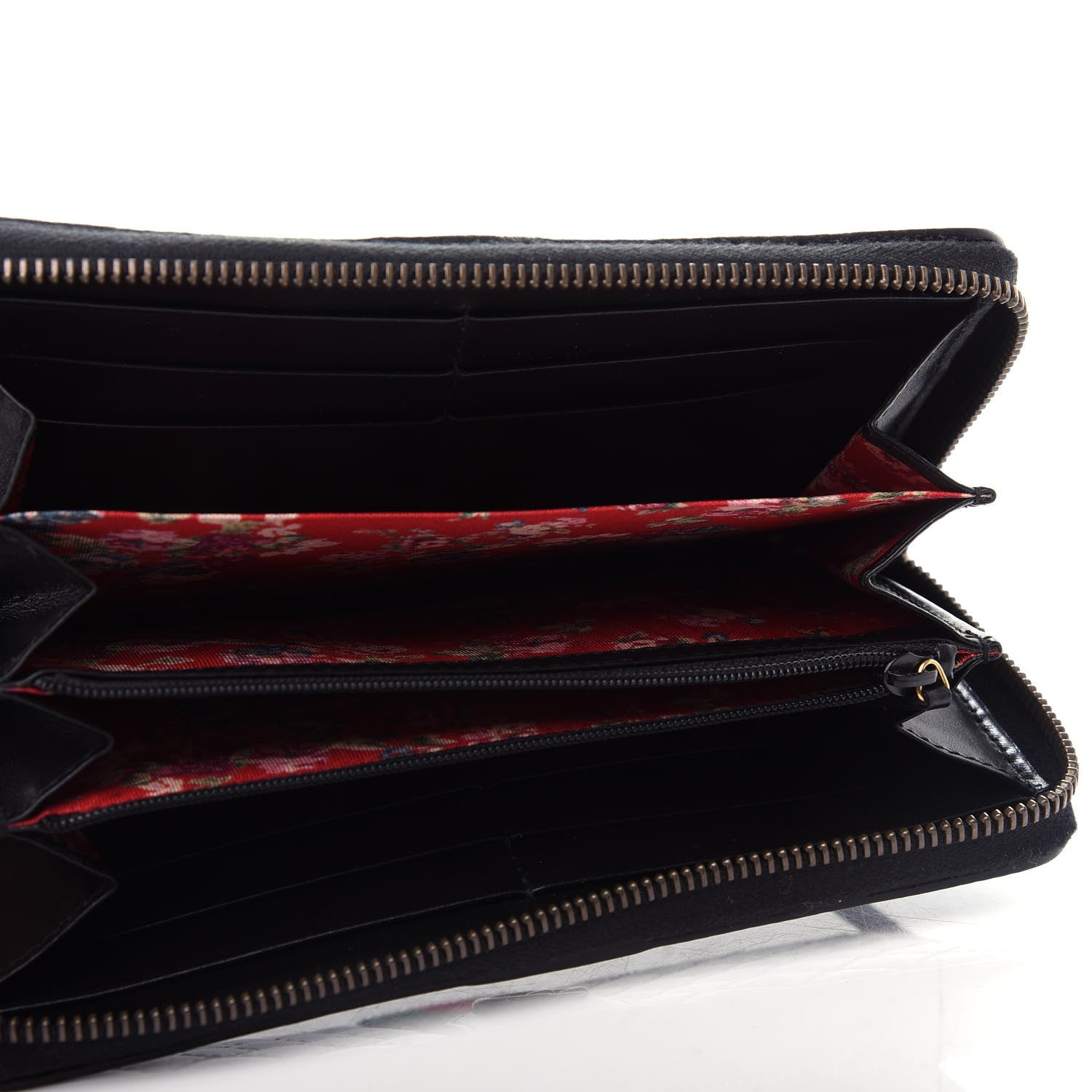 Gucci Calfskin Web Trapuntata GG Zip Around Wallet Black 5 of 7