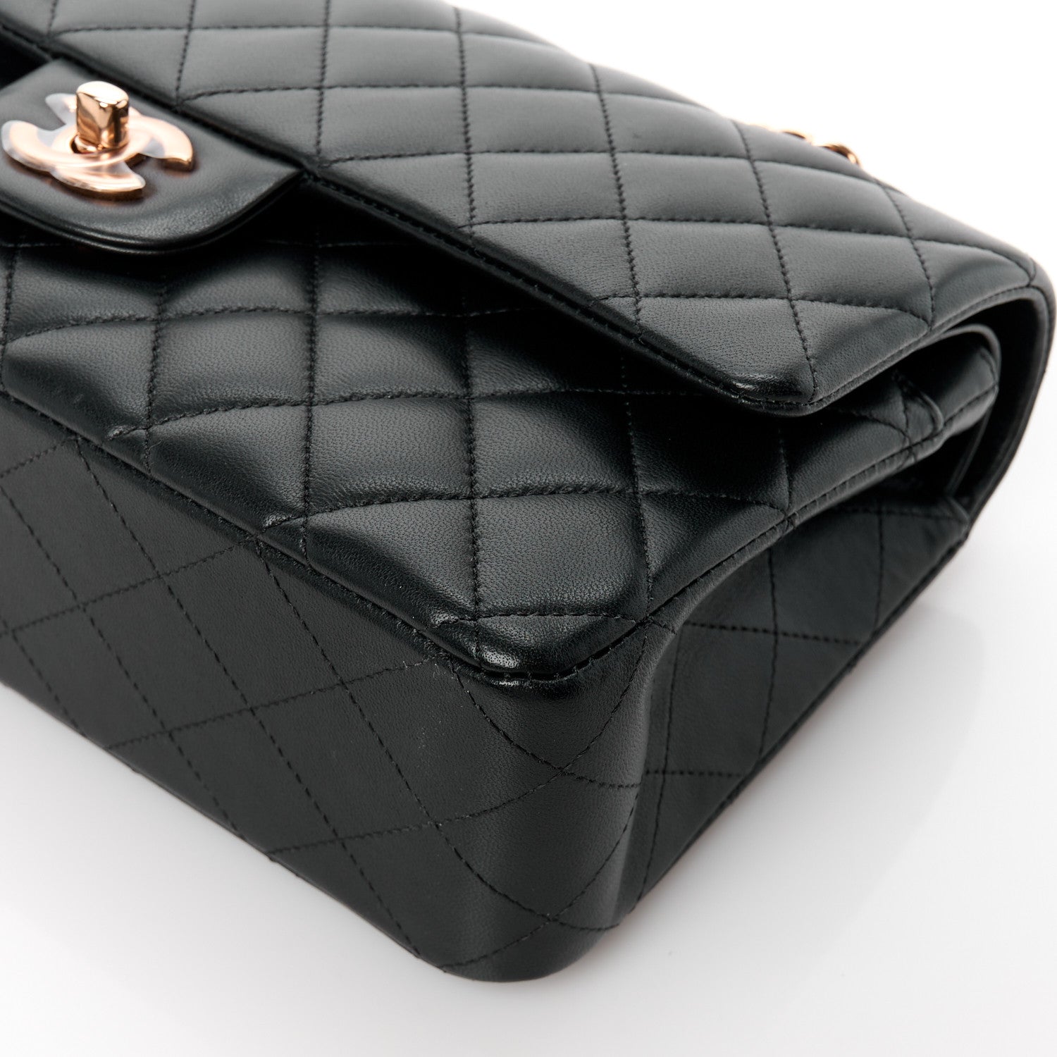 Chanel Lambskin Quilted Medium Double Flap Black 11 of 12