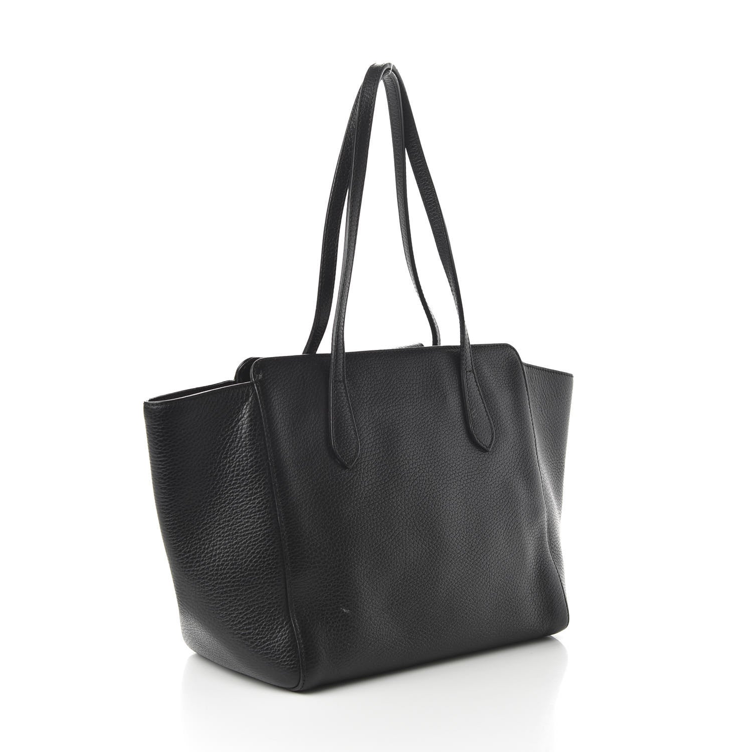 Gucci Pebbled Calfskin Small Swing Tote Black 3 of 10