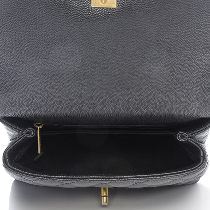 Chanel Caviar Lizard Embossed Quilted Mini Coco Handle Flap Black 6 of 9