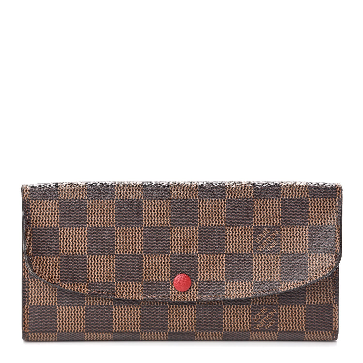 Louis Vuitton Damier Ebene Emilie Wallet Red 1 of 8