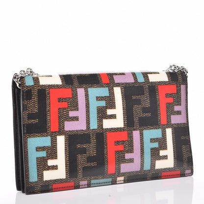 Fendi Zucca Spalmati Chain Clutch Pastello 9 of 9