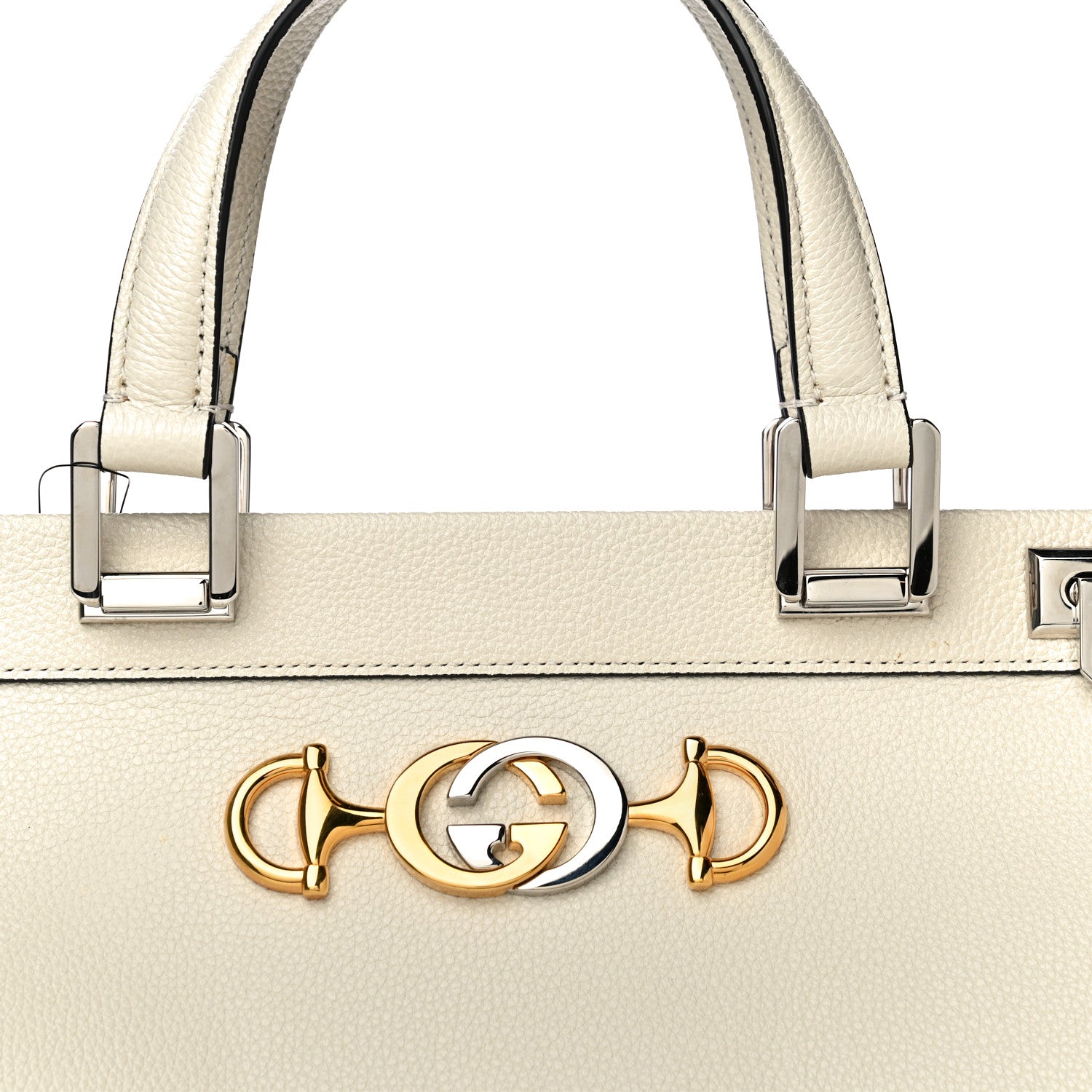 Gucci Grainy Calfskin Medium Zumi Top Handle Bag Mystic White 9 of 11