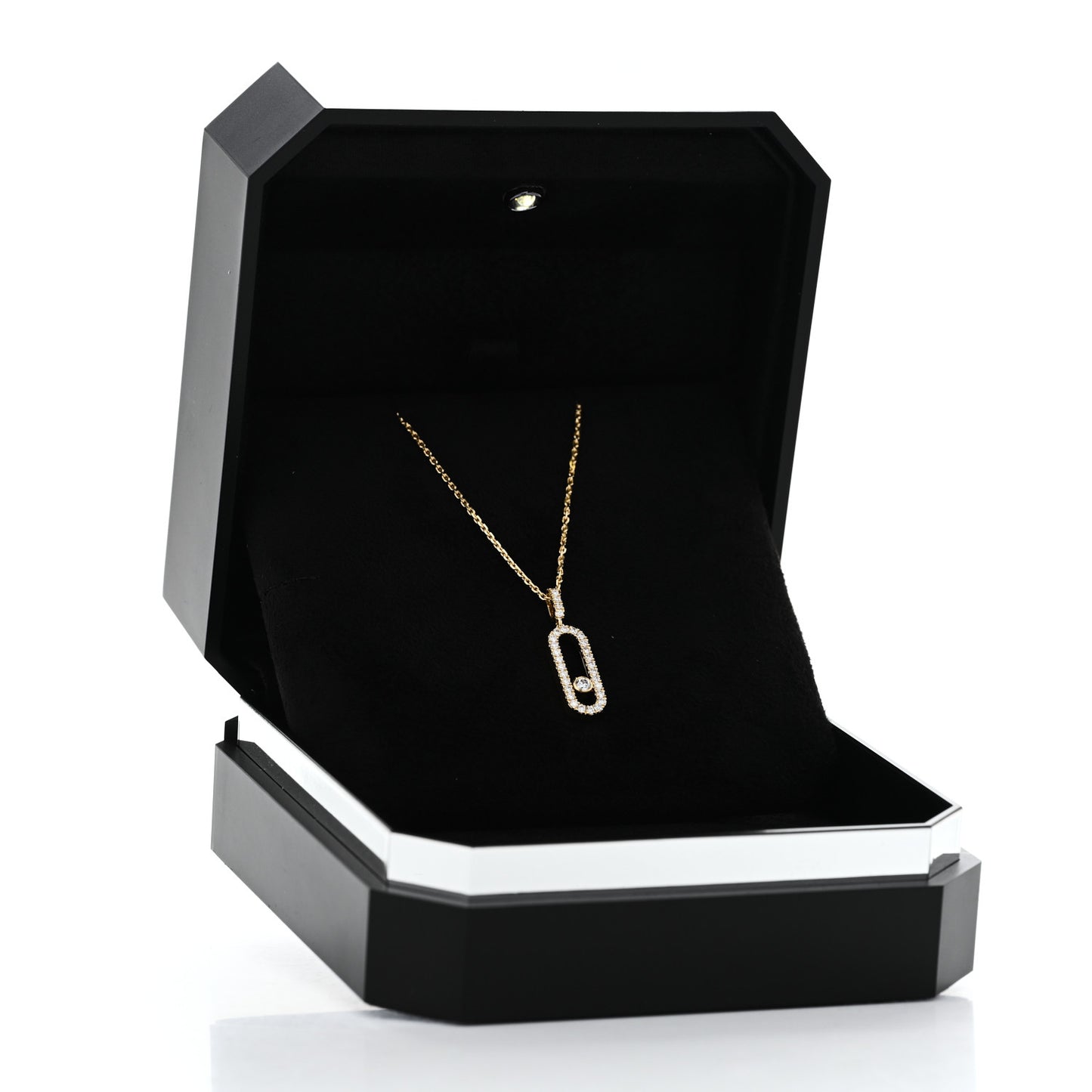 18K Yellow Gold Diamond LM Move Uno Pave Pendant Necklace