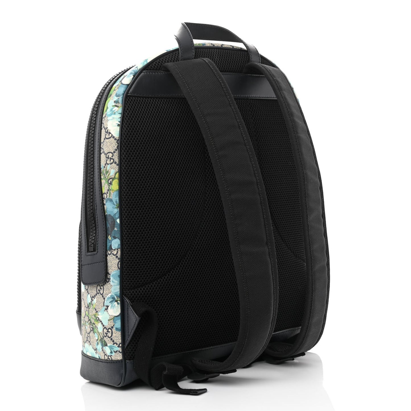 GG Supreme Monogram Blooms Medium Day Backpack Beige Blue Navy
