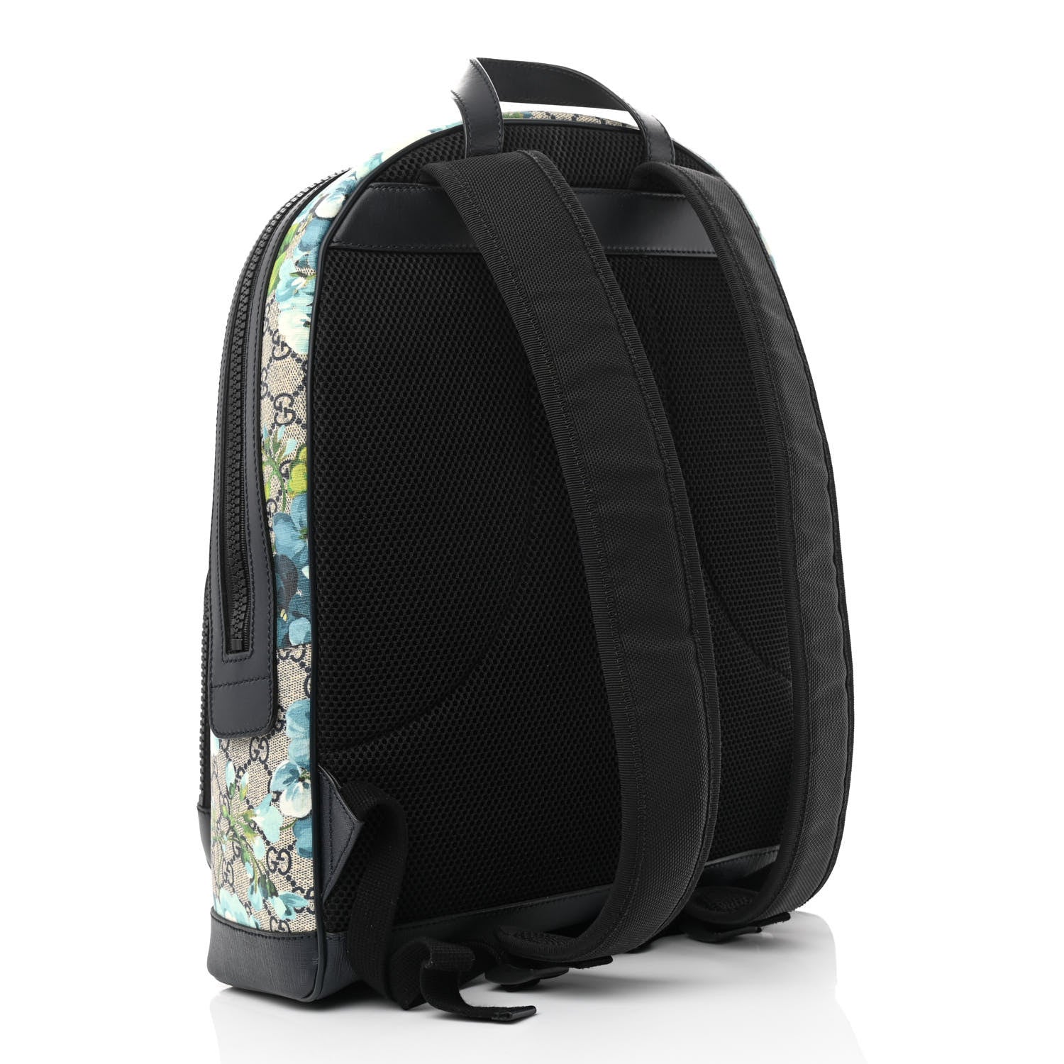 Gucci GG Supreme Monogram Blooms Medium Day Backpack Beige Blue Navy 3 of 10