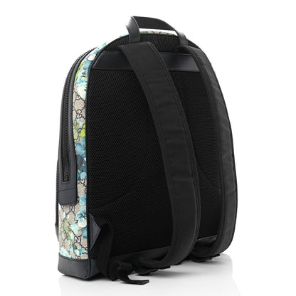 Gucci GG Supreme Monogram Blooms Medium Day Backpack Beige Blue Navy 3 of 10