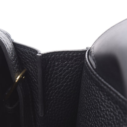 Hermes Taurillon Clemence Halzan 25 Black 9 of 13