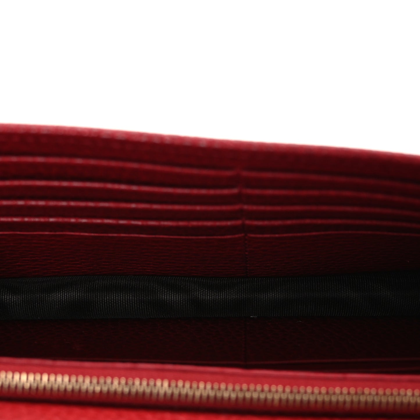 Dollar Calfskin Interlocking G Chain Wallet Red