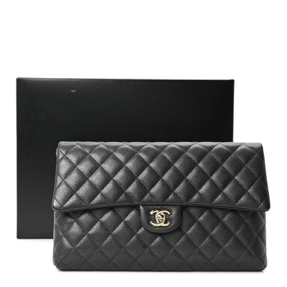 Chanel Caviar Quilted Flap Clutch Dark Grey 11 of 11
