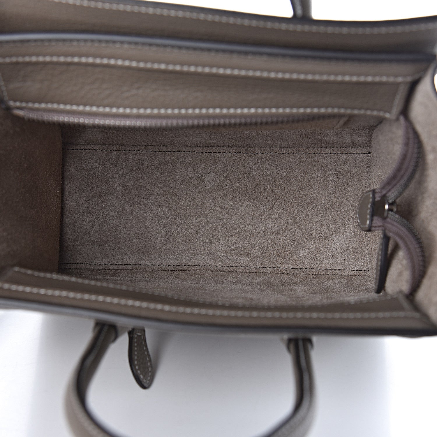 Celine Drummed Calfskin Nano Luggage Souris 5 of 12
