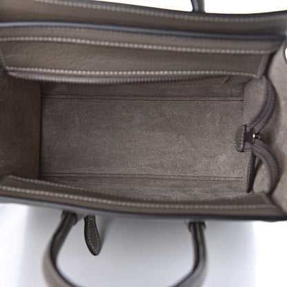 Celine Drummed Calfskin Nano Luggage Souris 5 of 12