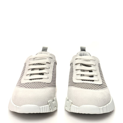 Hermes Air Mesh Suede Goatskin Bouncing Sneakers 39.5 Gris Luela 2 of 9