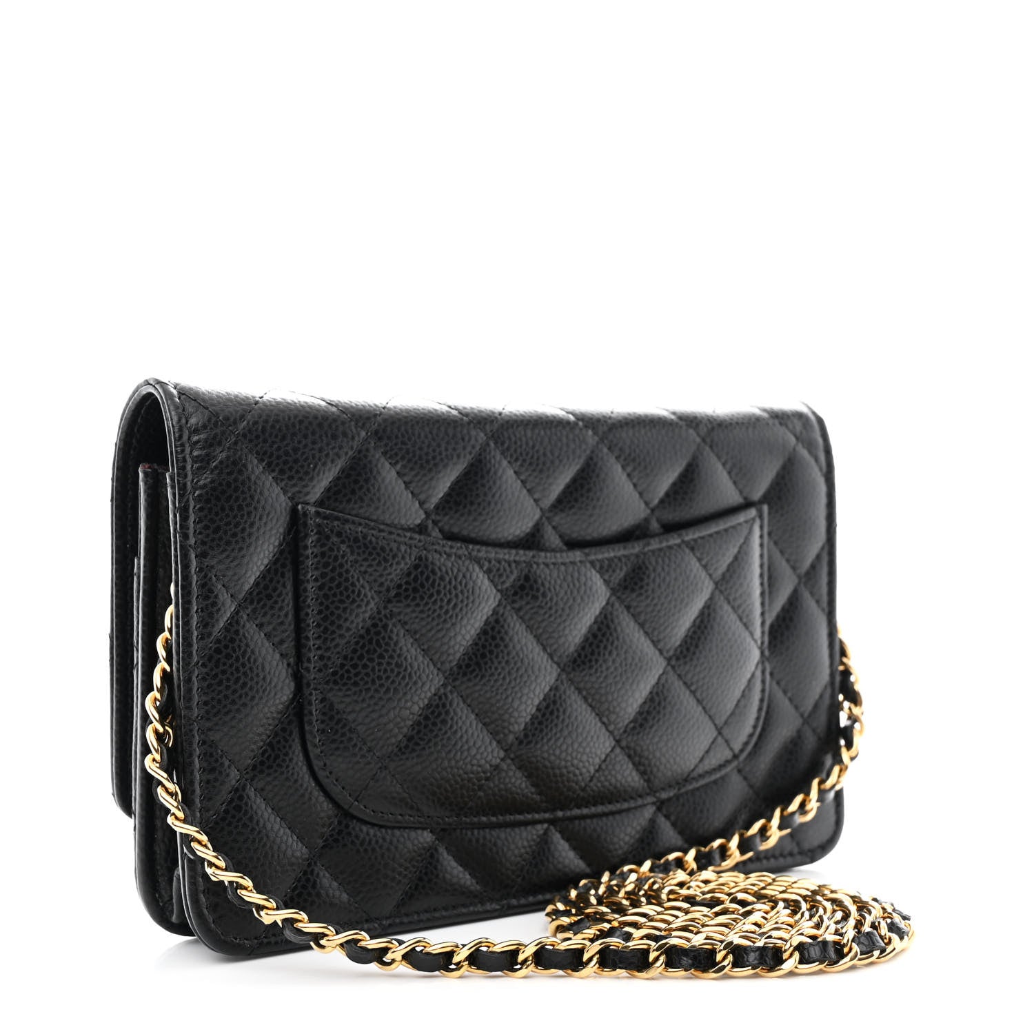 Chanel Caviar Quilted CC Turnlock Wallet On Chain WOC Black 3 of 12