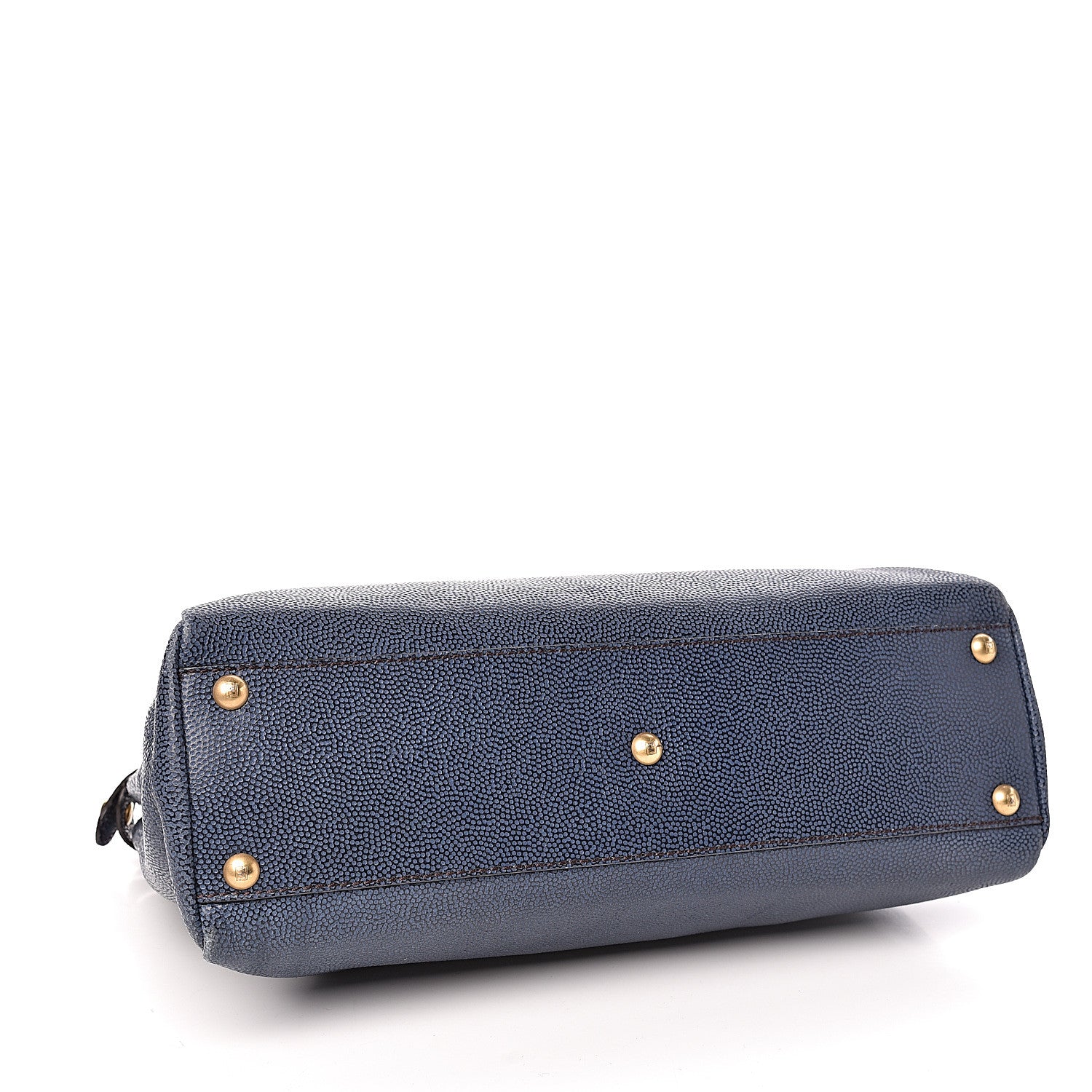 Fendi Patent Medium Peekaboo Iconic Satchel Blue 4 of 13