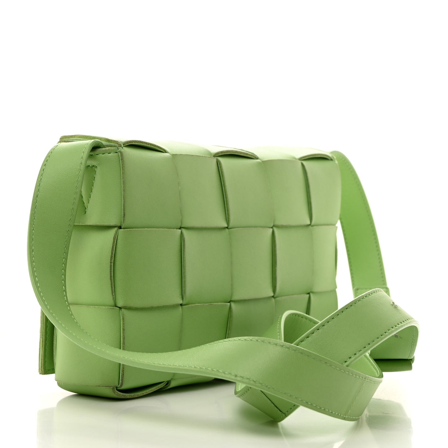 Lambskin Maxi Intrecciato Cassette Crossbody Bag Pistachio