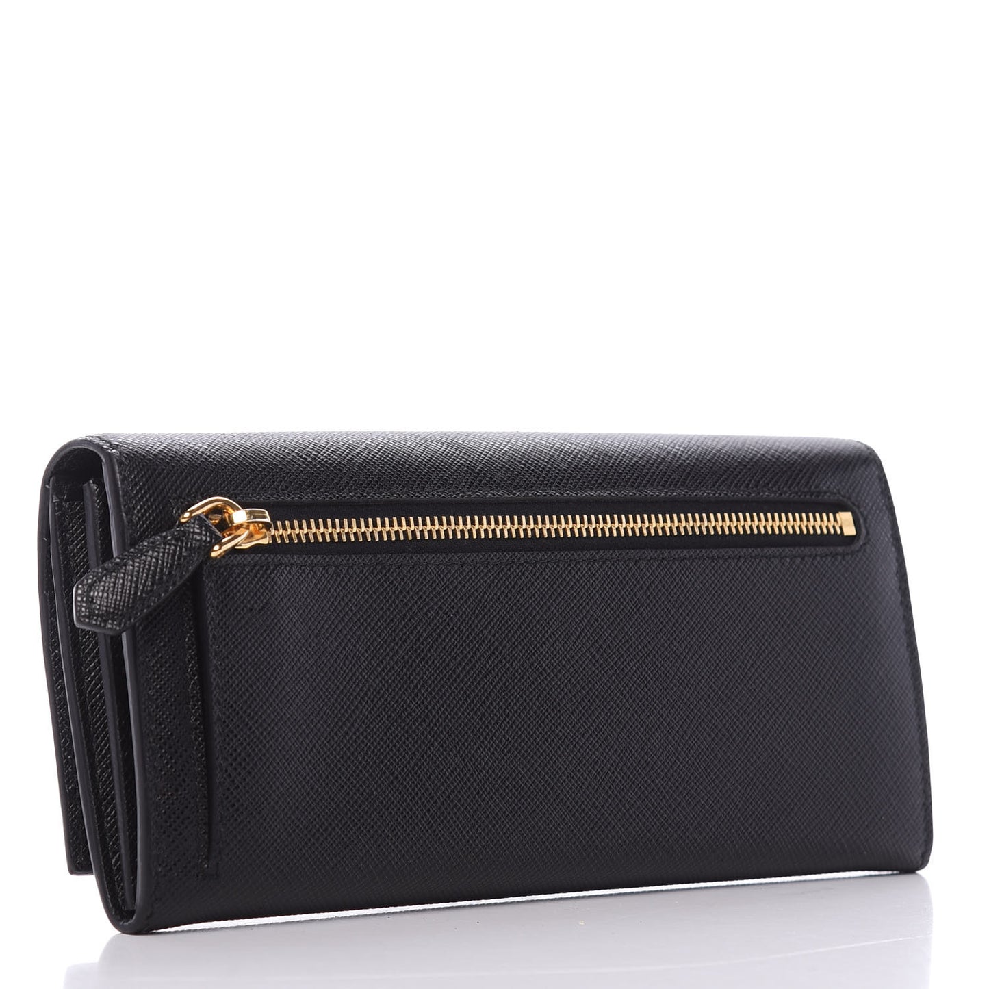 Saffiano Greche Flap Continental Wallet Black Rosso
